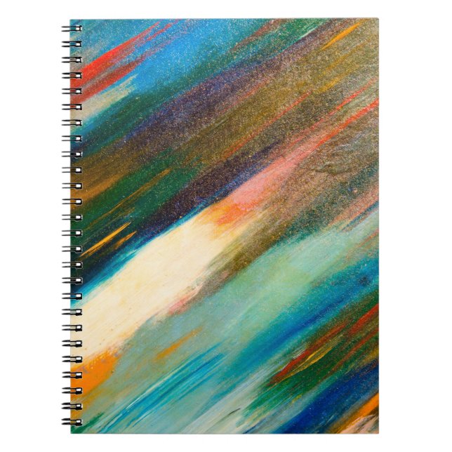 Carnet Tracées d'aquarelle multicolores longues en diagon (Devant)