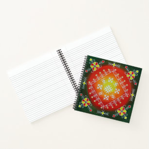 Carnet Traditional Latvian folk art with symbols painting