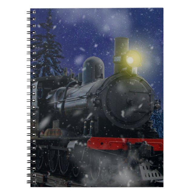 Carnet Train de Noël dans la neige (Devant)