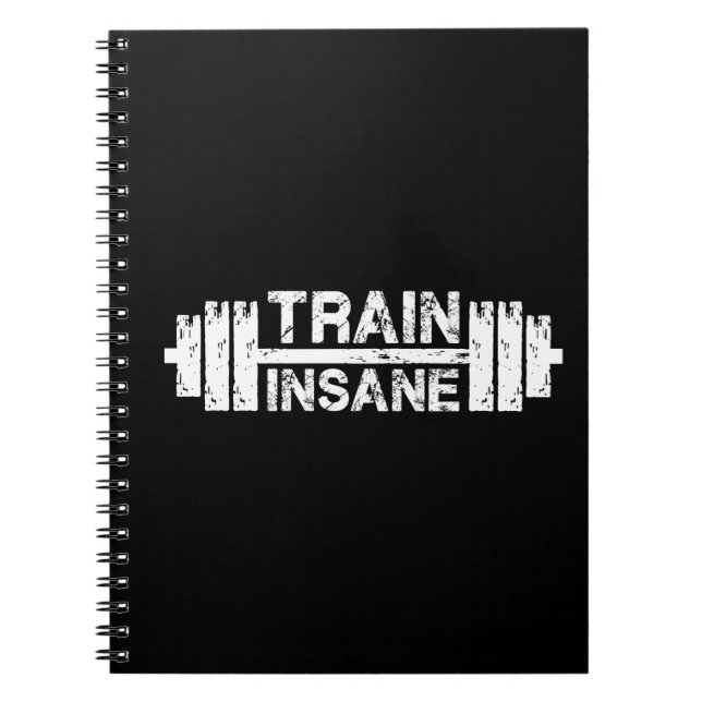 Carnet Train Insane - Barbell, Salle de gym, Exercice Ins (Devant)