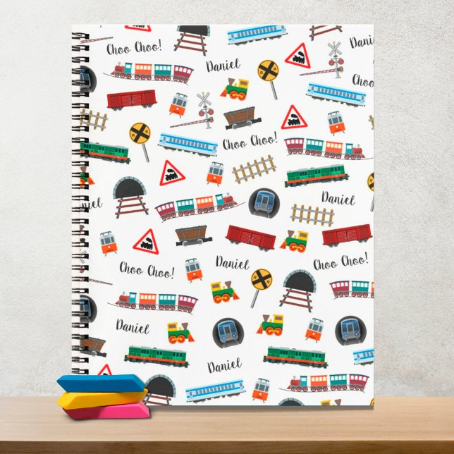 Carnet Train Motif Petit Garçon Prénom Choo Choo Enfants (Créateur téléchargé)