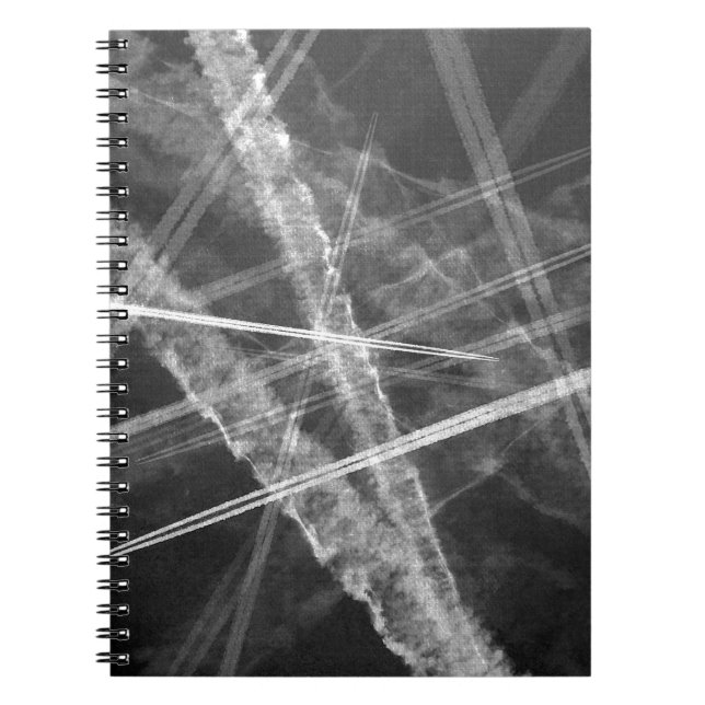 Carnet Traînées de jet noir et blanc (Devant)