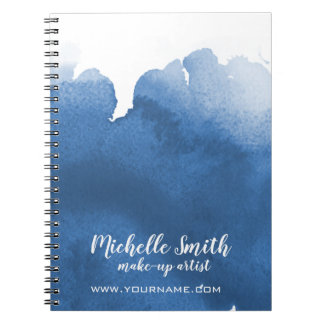 Carnet trait de brosse Abstrait couleur bleu aquarelle