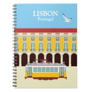 Carnet Tramway jaune de Lisbonne style vintage