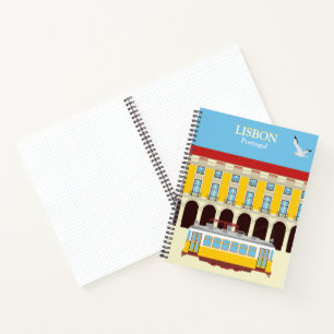 Carnet Tramway jaune de Lisbonne style vintage