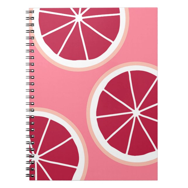 Carnet Tranches de pamplemousse rose (Devant)