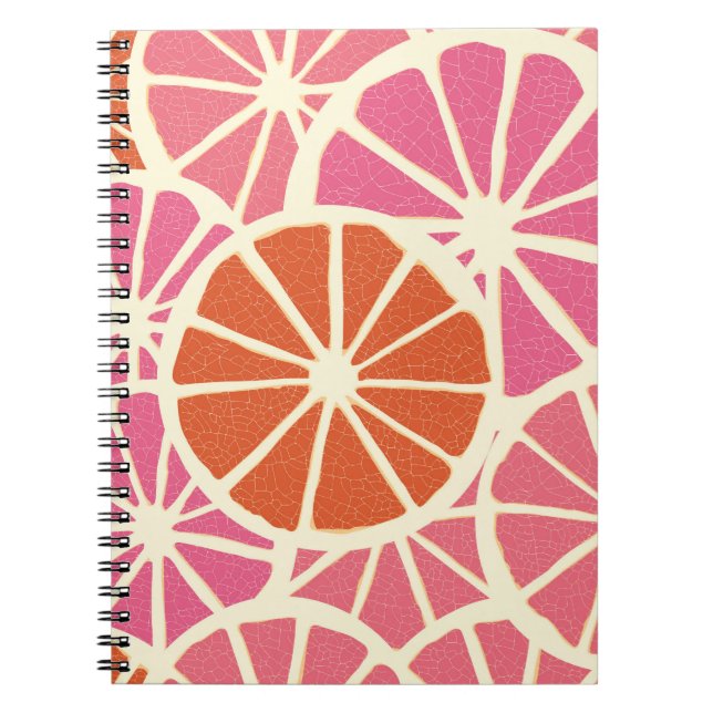 Carnet Tranches de pamplemousse sans soudure motif, agrum (Devant)