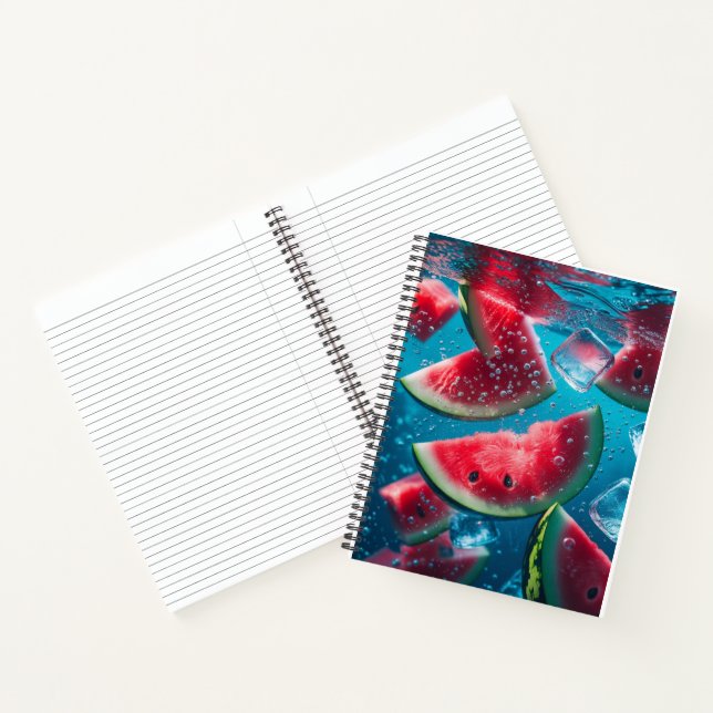 Carnet Tranches de pastèque vibrantes sous l'eau – Rafraî (Intérieur)