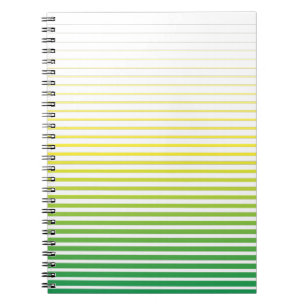 Carnet Tranquillité équilibre lignes vert et jaune