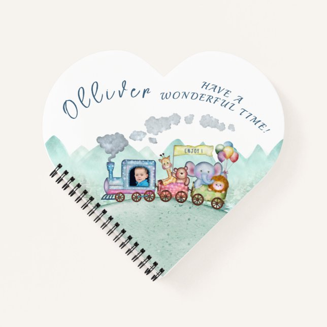 Carnet Transport ferroviaire vintage photo de l'aquarelle (Devant)