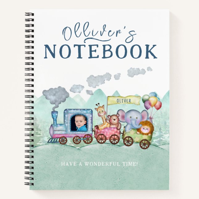 Carnet Transport ferroviaire vintage photo de l'aquarelle (Devant)