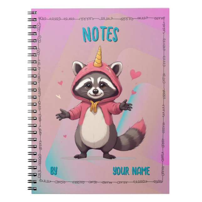 Carnet Trash Panda Notebook - Notizbuch - Customizable (Devant)