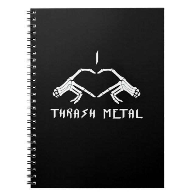 Carnet Trash Squelette Mains Coeur Classique (Devant)