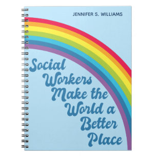 Carnet Travail social inspirant Personnalisé Rainbow
