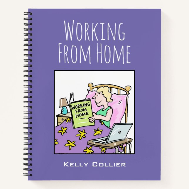 Carnet Travailler à partir de la maison, avec le nom du p (Devant)