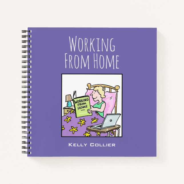 Carnet Travailler depuis votre maison, avec le nom (Devant)