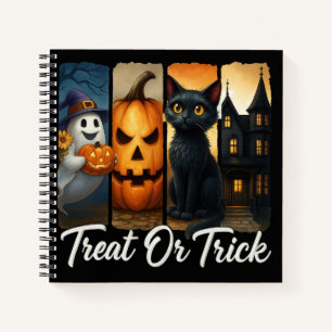 Carnet "Treat or Trick" Halloween Brush Stroke Chat