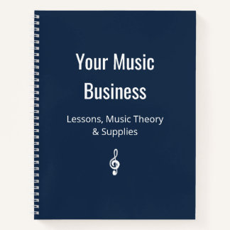 Carnet Treble Clef Music Business Marine Classic Bleu
