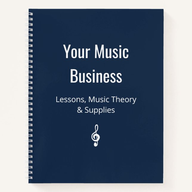 Carnet Treble Clef Music Business Marine Classic Bleu (Devant)