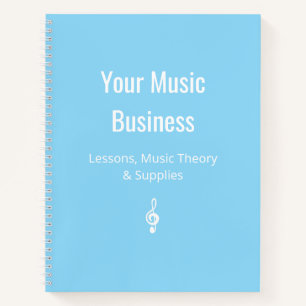 Carnet Treble Clef Musicien Musicien Business Pale Blue