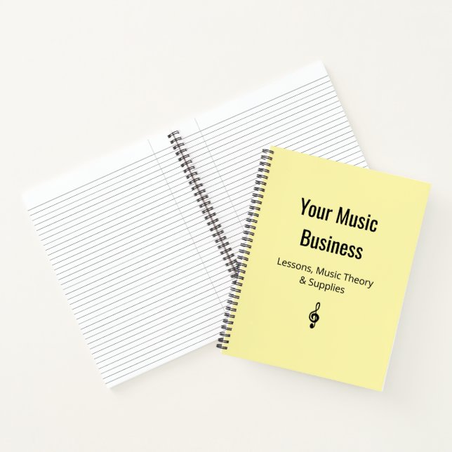 Carnet Treble Clef Musicien Pale Yellow Music Business (Intérieur)