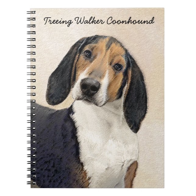 Carnet Treeing Walker Coonhound Peinture - Art original (Devant)
