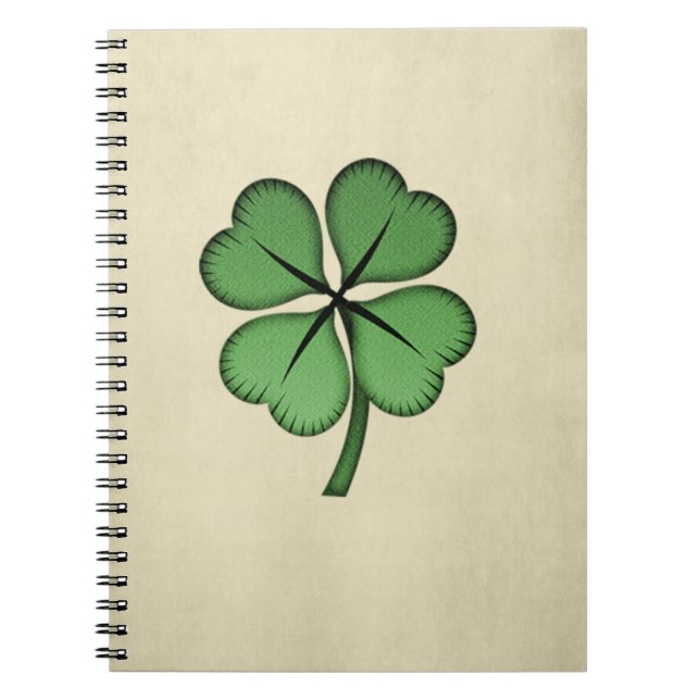 Carnet Trèfle irlandais chic Lucky (Devant)