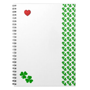 Carnet Trèfles à coeur rouge Papeterie irlandaise