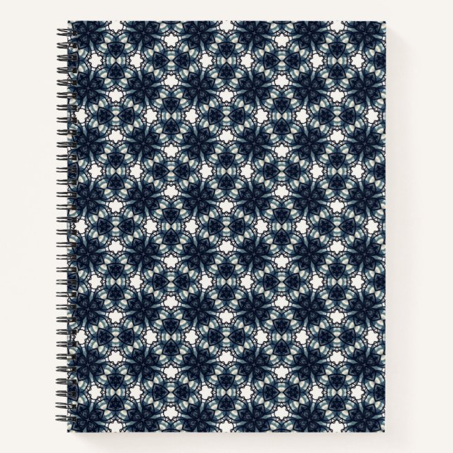 Carnet Treillis Fleur de Neige Indigo (Devant)