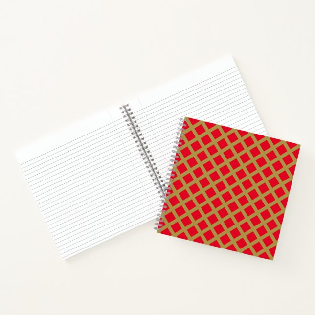 Carnet treillis or et rouge (Intérieur)