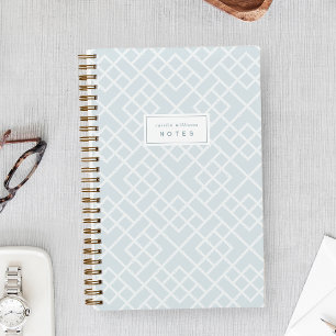 Carnet Trellis en bambou bleu côtier personnalisé