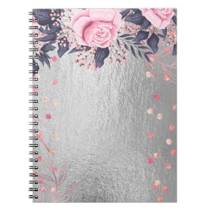 Carnet Trending Metallal Floral Stationery Budget Girly