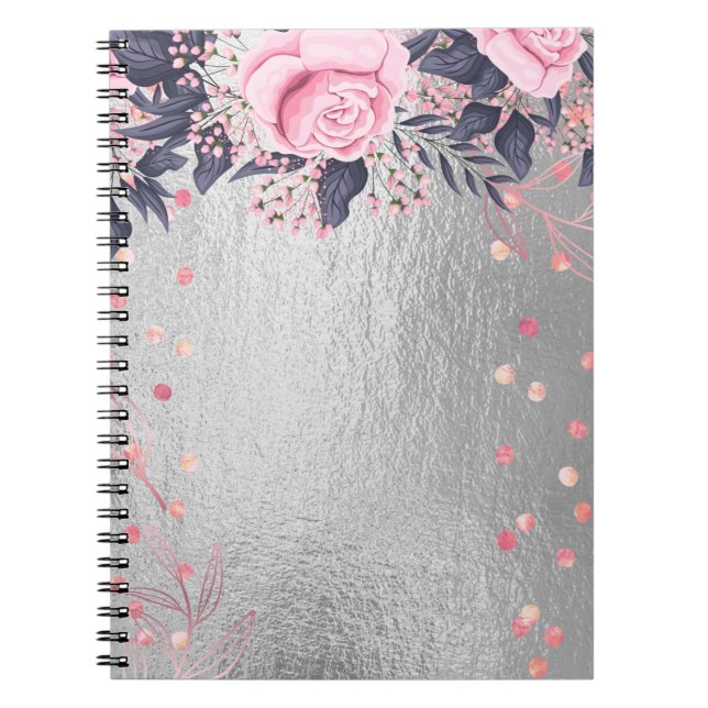 Carnet Trending Metallal Floral Stationery Budget Girly (Devant)