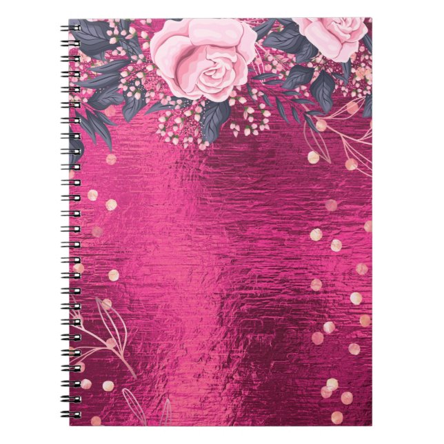 Carnet Trending Metallal Floral Stationery Budget Girly (Devant)
