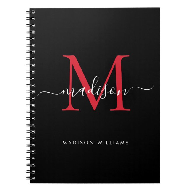 Carnet Trendy Black Burgundy Red Monogram (Devant)