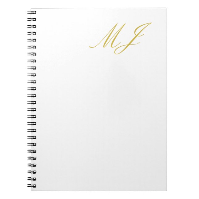Carnet Trendy Gold Color Monogram Minimalist Modern (Devant)