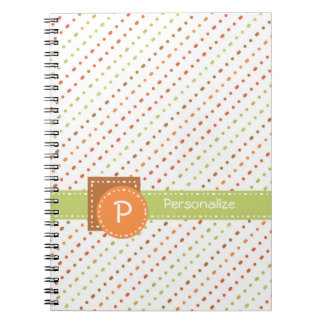 Carnet Trendy Monogram Dotted Stripes With
