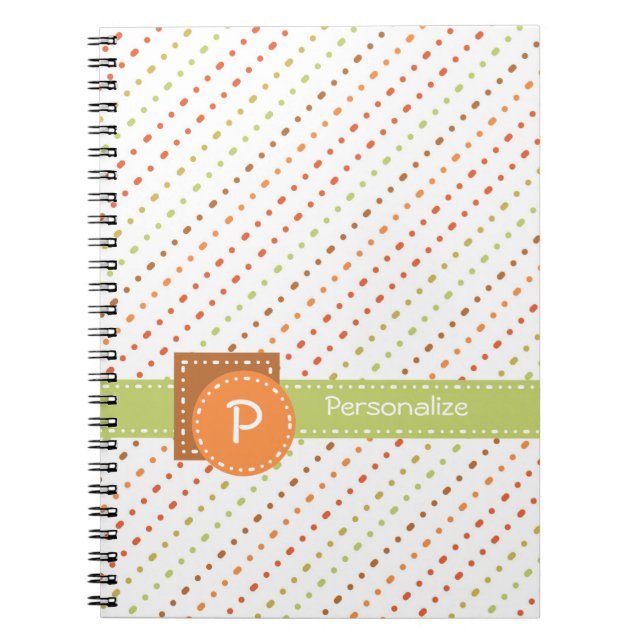 Carnet Trendy Monogram Dotted Stripes With (Devant)