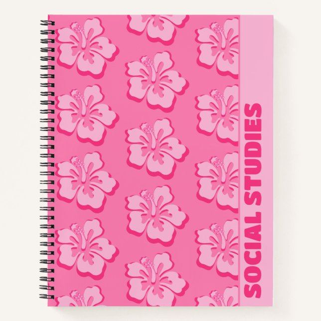 Carnet Trendy Preppy Tropical Floral School Subject  (Devant)