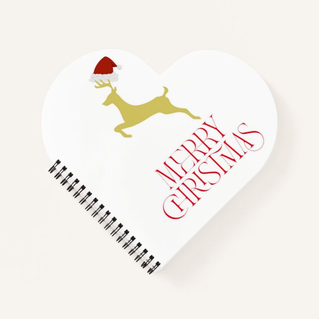 Carnet Trendy red Christmas print  (Devant)