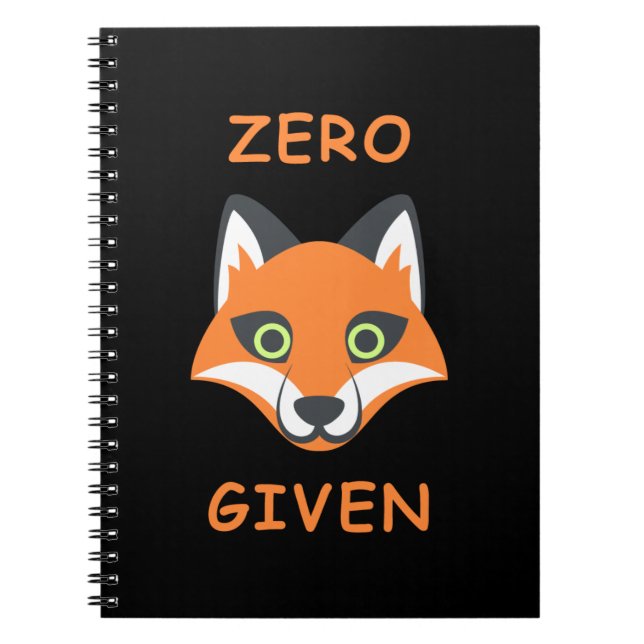 Carnet Trendy Zero Fox Donné phrase Emoji Cartoon (Devant)