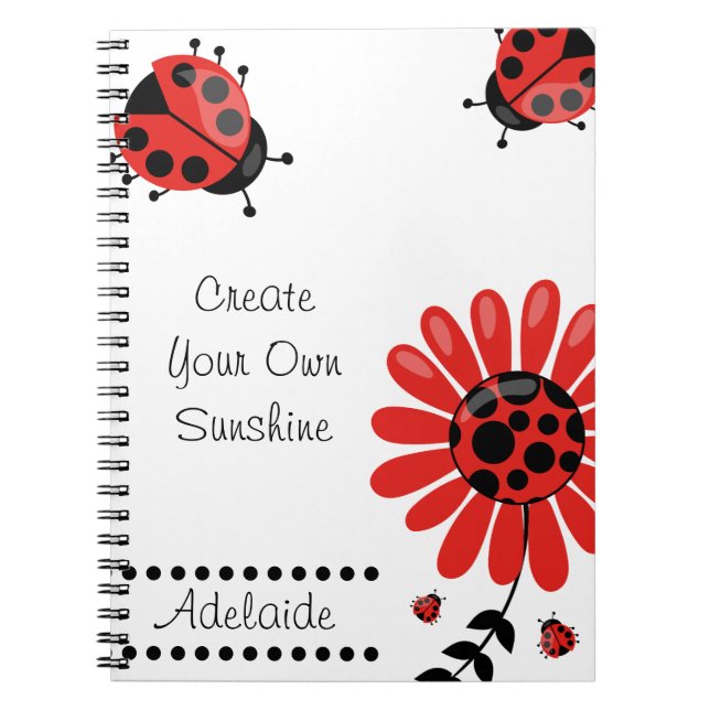 Carnet Très moderne Red Ladybug Personnalisé (Devant)