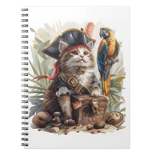 Carnet Trésor de chat pirate (Devant)
