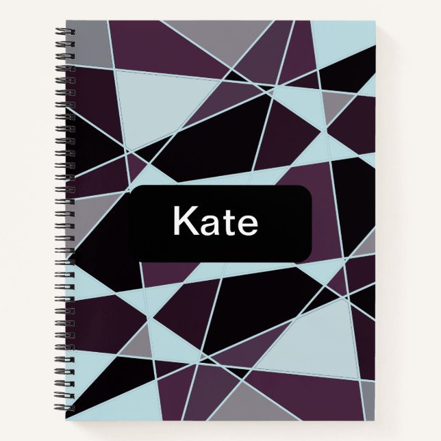 Carnet Triangle noir gris blanc bordeaux Abstrait (Devant)