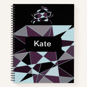 Carnet Triangle noir gris blanc bordeaux Abstrait
