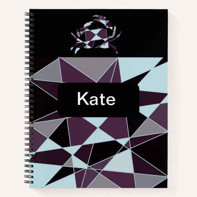 Carnet Triangle noir gris blanc bordeaux Abstrait (Devant)