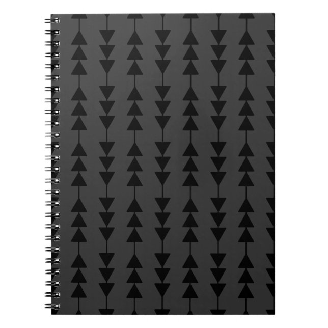 Carnet Triangles à pendage noir moderne et élégant sur fu (Devant)
