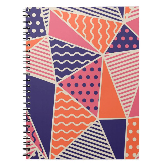 Carnet Triangles Abstraits : Arrière - plan géométrique V (Devant)