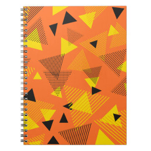 Carnet Triangles d'Art Moderne Abstrait Orange Jaune Noir