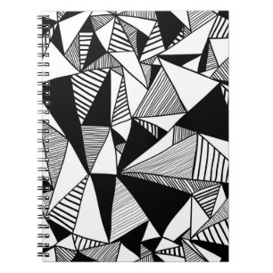 Carnet Triangles De Mosaïque, Texture Blanc Noir.